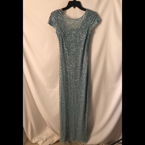 Aidan Mattox  Blue Cowl Back Mother of the Bride - Picture 5 of 8